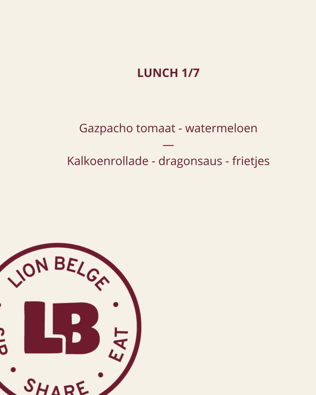 Lunch menu